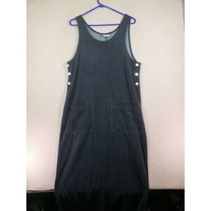 Great Northwest Dress Womens Medium M Black Sleeveless Front Pockets Tank Maxi